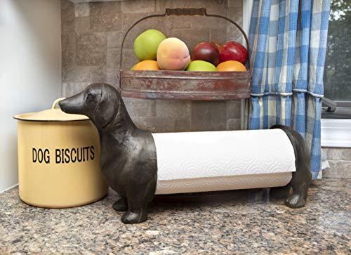 Creative Co-Op Dachshund Dog Paper Towel Holder Entertaining Tools, Bronze