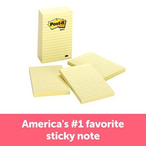 Post-it Pop-up Notes, 4 in x 6 in, 5 Pads, America's #1 Favorite Sticky Notes, Canary Yellow, Clean Removal, Recyclable (660-5PK)