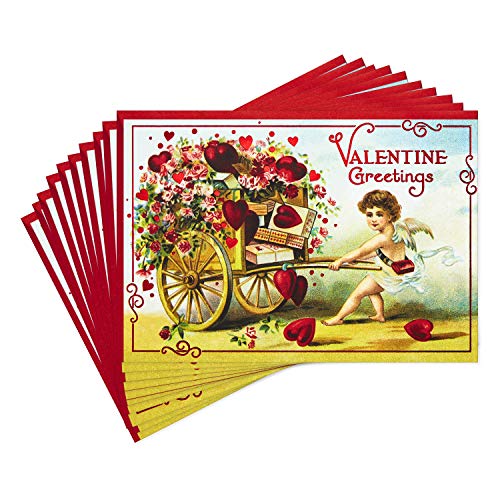 Hallmark Pack of Vintage Valentines Day Cards, Valentine Greetings (10 Valentine's Day Cards with Envelopes)