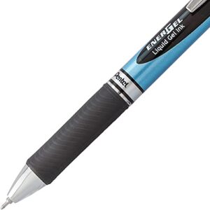 Pentel Energel 0.5 mm Black Needle Tip Pens 10 Pack Rtx Retractable Liquid Gel Pen, Great for Office, School & Home for Women & Men