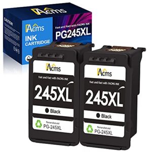 facms remanufactured canon 245xl black ink replacement for canon pg-245 pg-245xl pg 245xl 245 243 ink cartridge to use with pixma mx492 mx490 mg2522 mg2520 mg2420 mg2920 mg2922 mg3022 printer(2 black)