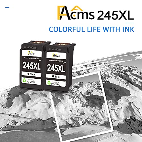 FAcms Remanufactured Canon 245XL Black Ink Replacement for Canon PG-245 PG-245XL PG 245XL 245 243 Ink Cartridge to use with Pixma MX492 MX490 MG2522 MG2520 MG2420 MG2920 MG2922 MG3022 Printer(2 Black)