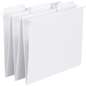 smead fastab hanging file folder, 1/3-cut built-in tab, letter size, white, 20 per box (64002)