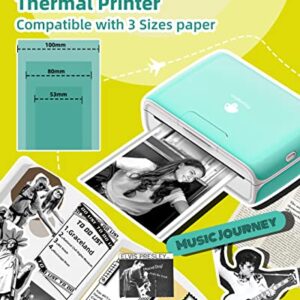 Phomemo M04S Wireless Portable Printer- Thermal Printer Sticker Printer with White Non-Adhesive Thermal Paper 110mm for Phomemo M04S/M04AS Portable Printer, Black on White, 110mm x 6.5m, 3 Rolls