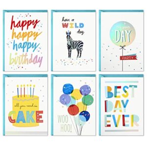 hallmark birthday cards assortment, 24 cards with envelopes (rainbow lettering, best day ever)