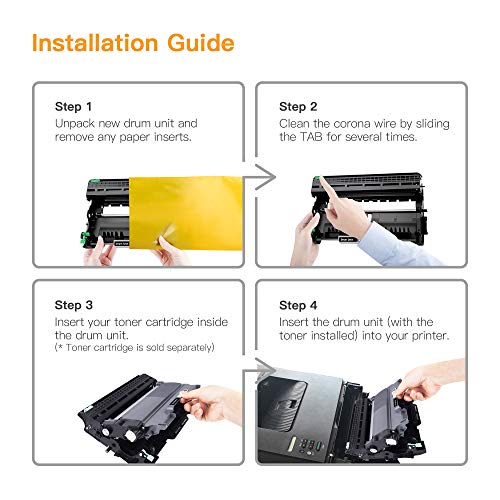 E-Z Ink (TM) Compatible Drum Unit Replacement for Brother DR420 DR 420 DR-420 for HL-2270DW HL-2280DW HL-2230 HL-2240 MFC-7360N MFC-7860DW DCP-7065DN Intellifax 2840 Printer (Black,High Yield, 2 Pack)