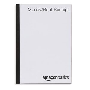 amazon basics money and rent receipt book, 3-part carbonless, 100 sets per book