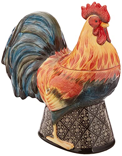 Certified International 11.25" Gilded Rooster 3-D Cookie Jar, One Size, Multicolor