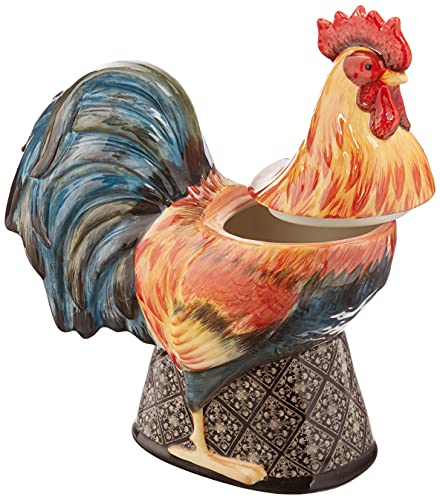 Certified International 11.25" Gilded Rooster 3-D Cookie Jar, One Size, Multicolor