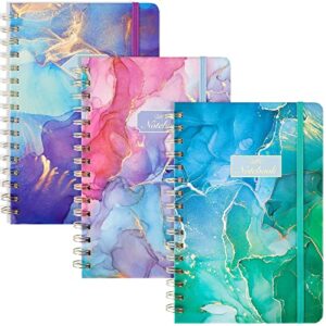 EOOUT 3 Pack A5 Spiral Notebook, Hardcover Spiral Journal, 5.5"x8.3", 80 Sheets College Ruled, for School Office Home Gifts
