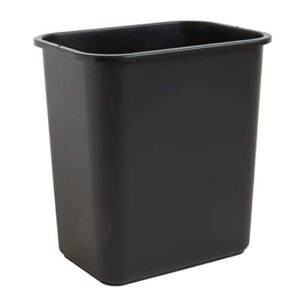 United Solutions 7 Gallon / 28 Quart Efficient Trash Wastebasket, Fits Under Desk, Small, Narrow Spaces in Commercial, Kitchen, Home Office, Dorm, Easy to Clean, 1 Pack, Black