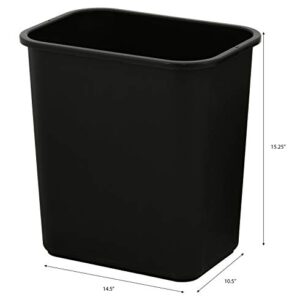 United Solutions 7 Gallon / 28 Quart Efficient Trash Wastebasket, Fits Under Desk, Small, Narrow Spaces in Commercial, Kitchen, Home Office, Dorm, Easy to Clean, 1 Pack, Black