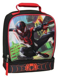 marvel spider-man comic superhero dual compartment soft lunch bag box tote kit