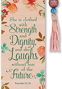 She is Clothed with Strength and Dignity Beaded Bookmark