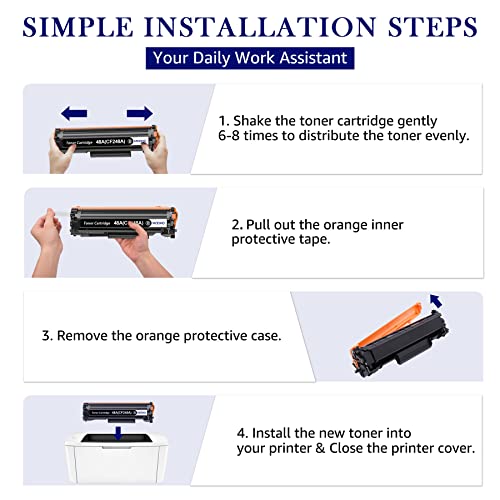 Mooho Compatible Toner Cartridge Replacement for 48A CF248A for Laserjet Pro MFP M15w M29w M28w M15a M31w M29a M28a M30w M16w M16a M14 M17 Laser Printer (Black, 2 Pack)