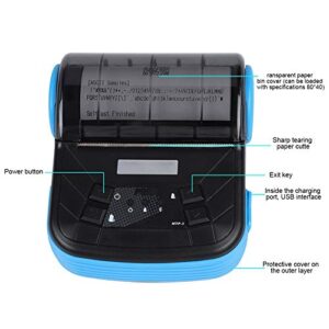 ASHATA Thermal Receipt Printer, Portable 80mm USB Wireless Bluetooth Thermal Bill Printer Receipt Printer Support iOS/Android for Supermarkets/Shopping Malls/Restaurants/Cake Shops(Black)