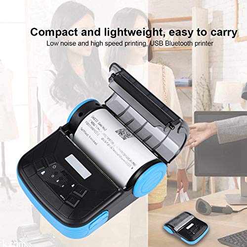 ASHATA Thermal Receipt Printer, Portable 80mm USB Wireless Bluetooth Thermal Bill Printer Receipt Printer Support iOS/Android for Supermarkets/Shopping Malls/Restaurants/Cake Shops(Black)