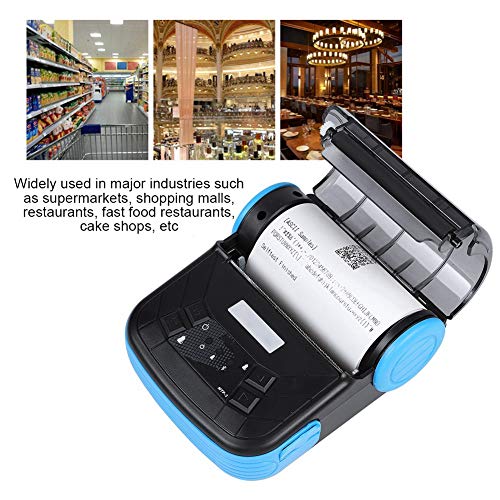 ASHATA Thermal Receipt Printer, Portable 80mm USB Wireless Bluetooth Thermal Bill Printer Receipt Printer Support iOS/Android for Supermarkets/Shopping Malls/Restaurants/Cake Shops(Black)