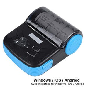 ASHATA Thermal Receipt Printer, Portable 80mm USB Wireless Bluetooth Thermal Bill Printer Receipt Printer Support iOS/Android for Supermarkets/Shopping Malls/Restaurants/Cake Shops(Black)