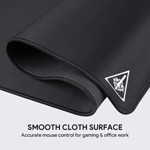 Large Extended Gaming Mouse Pad with Stitched Edges, (35.4X15.7X0.18In) Durable Non-Slip Natural Rubber Base, Waterproof Computer Keyboard Pad Mat for Esports Pros, Gamer, Desktop Office, Home-Black