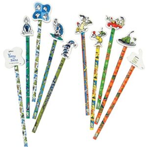 Raymond Geddes 66865 Dr. Seuss Number 2 Pencils With Giant Pencil Top Erasers (Pack of 36)