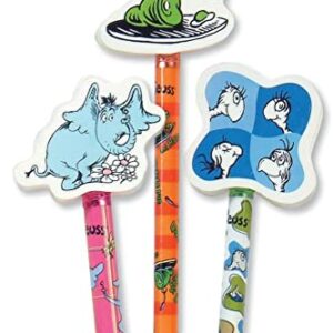 Raymond Geddes 66865 Dr. Seuss Number 2 Pencils With Giant Pencil Top Erasers (Pack of 36)