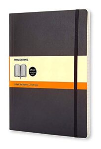 moleskine classic notebook, soft cover, xl (7.5″ x 9.5″) ruled/lined, black, 192 pages