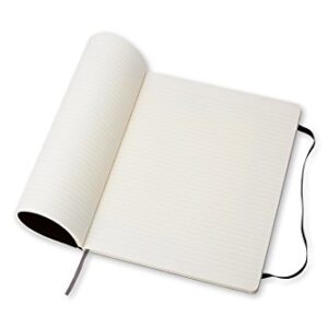 Moleskine Classic Notebook, Soft Cover, XL (7.5" x 9.5") Ruled/Lined, Black, 192 Pages