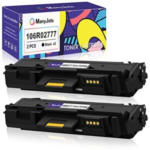manyjets 106r02777 compatible toner cartridge replacement for xerox 106r02777 black toner cartridge,work with xerox workcentre 3215 3215ni 3225 3225dni phaser 3260 3260di 3260dni 3052 (black,2-pack)