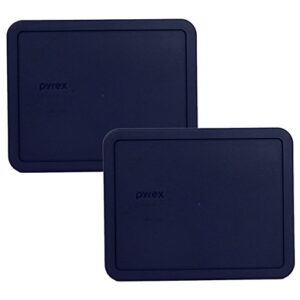 pyrex bundle – 2 items: 7212-pc blue 11-cup dark blue plastic food storage lids