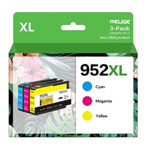 952xl high-yield ink cartridge compatible for hp 952 xl ink cartridges, 3 packs (cyan, magenta, yellow) use with officejet pro 8710 8720 7720 7740 8210 8702 8715 8725 8730 8740 printer