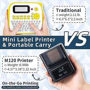 Phomemo Label Printer M120 Label Maker, Barcode Label Printer Portable Bluetooth Label Maker Machine with 3 Rolls 1.18''X0.78'' Thermal Label Paper