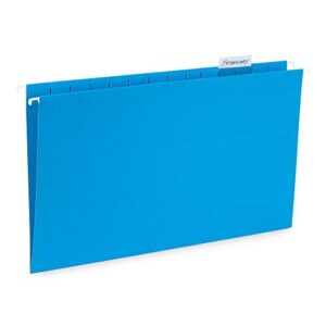 Blue Summit Supplies Legal Hanging File Folders, 25 Reinforced Hang Folders, Legal Size, Designed for Home and Office Color Coded File Organization, Assorted Colors, 25 Pack