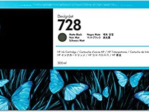 HP 728 Matte Black 300-ml Genuine Ink Cartridge (F9J68A) for DesignJet T830 MFP & T730 Large Format Plotter Printers