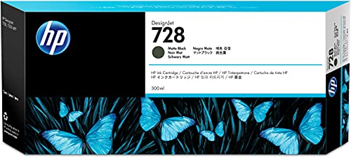 HP 728 Matte Black 300-ml Genuine Ink Cartridge (F9J68A) for DesignJet T830 MFP & T730 Large Format Plotter Printers