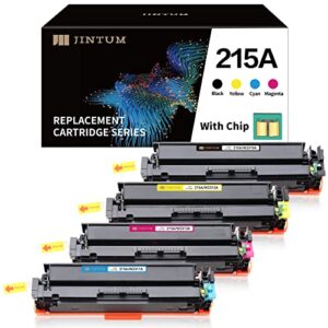 215a (with chip) compatible hp 215a toner cartridge replacement for hp w2310a w2311a w2312a w2313a works with hp color pro mfp m182nw m183fw m182 m183 m155 printers (4-pack)