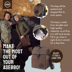 ASEBBO Insulated Lunch Bag 10L Sturdy Waxed Canvas Lunch Box for Men and Women - Leakproof Insulated Cooler Bag for Work Picnic Hiking - Premium Lunchbox for Adults (Brown)