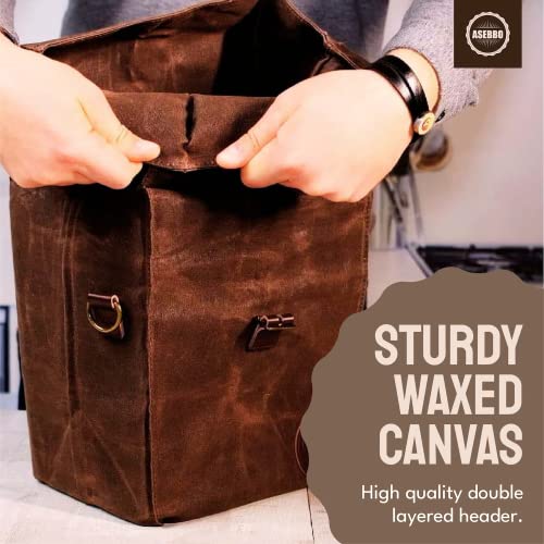 ASEBBO Insulated Lunch Bag 10L Sturdy Waxed Canvas Lunch Box for Men and Women - Leakproof Insulated Cooler Bag for Work Picnic Hiking - Premium Lunchbox for Adults (Brown)