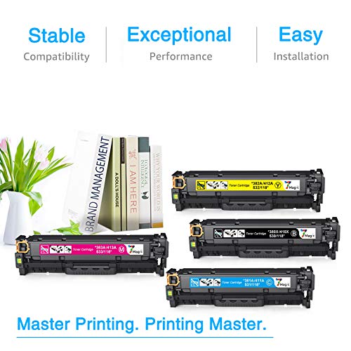7Magic Remanufactured Toner Cartridge Replacement for HP 305A 305X CE410X CE410A for HP Laserjet Pro 400 Color MFP M451nw M451dn M451dw M475dw M475dn Laserjet Pro 300 MFP M375nw M351A Printer (4 Pack)