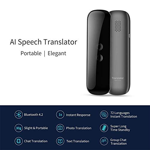 XUPURTLK Language Voice Translator Device Real Time 2-Way Translations Supporting 72 Languages for Travelling Learning Shopping Business Chat Recording Translations (Bluetooth) (G5)