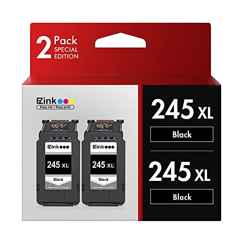 E-Z Ink (TM) Ink Cartridge Replacement for Canon 245XL PG-245XL PG245XL PG-243 Compatible with Pixma TS3120 MG2520 MX492 TR4520 TS202 MG2525 MG3022 MG2522 MG2922 (2 Black)