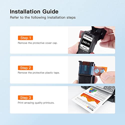 E-Z Ink (TM) Ink Cartridge Replacement for Canon 245XL PG-245XL PG245XL PG-243 Compatible with Pixma TS3120 MG2520 MX492 TR4520 TS202 MG2525 MG3022 MG2522 MG2922 (2 Black)
