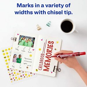 Avery Marks A Lot Permanent Markers, Large Desk-Style Size, Chisel Tip, Water and Wear Resistant, 12 Red Markers (08887)