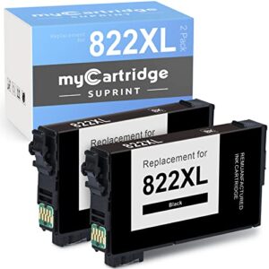 mycartridge suprint 822xl black ink cartridge combo pack remanufactured ink cartridge replacement for epson 822xl 822 xl t822 t822xl for workforce pro wf-3820 wf-4833 wf-4830 wf-4820 printer 822xl