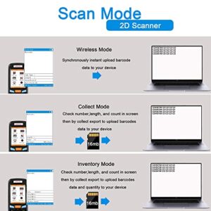 2D Wireless Barcode Scanner,JRHC Portable Inventory Scanner & Data Collector 2.4G Bar Code Reader Long Transmission Distance with 2.8 Inch LCD Screen for Werehouse,Library,Pharmacy,Supermarket,Store