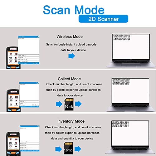 2D Wireless Barcode Scanner,JRHC Portable Inventory Scanner & Data Collector 2.4G Bar Code Reader Long Transmission Distance with 2.8 Inch LCD Screen for Werehouse,Library,Pharmacy,Supermarket,Store
