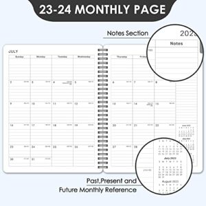 Planner 2023-2024 - Weekly and Monthly Planner, July 2023 - June 2024, 8'' x 10'', 2023-2024 Academic Planner with Monthly Tabs, Twin-Wire Binding, Thick Paper, Flexible Cover - Classic Black