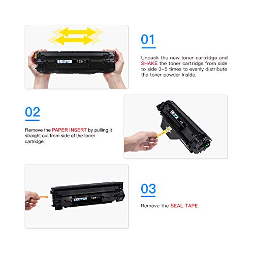 LxTek Compatible Toner Cartridge Replacement for Canon 128 CRG128 ImageCLASS D530 D550 MF4570dw MF4770n FaxPhone L190 L100 Printer Tray,4-Pack(Black)