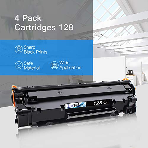 LxTek Compatible Toner Cartridge Replacement for Canon 128 CRG128 ImageCLASS D530 D550 MF4570dw MF4770n FaxPhone L190 L100 Printer Tray,4-Pack(Black)