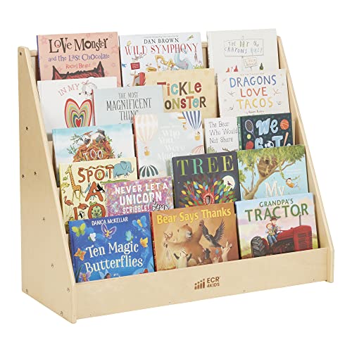 ECR4Kids Single-Sided Book Display, Classroom Bookshelf, Natural